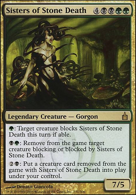 Sisters of Stone Death feature for Go Webs Go! (Jund Spiders)