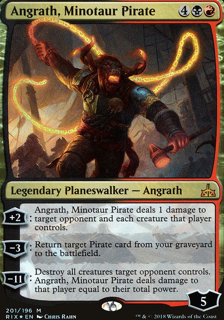 Angrath, Minotaur Pirate feature for Jund with white splash discard removal