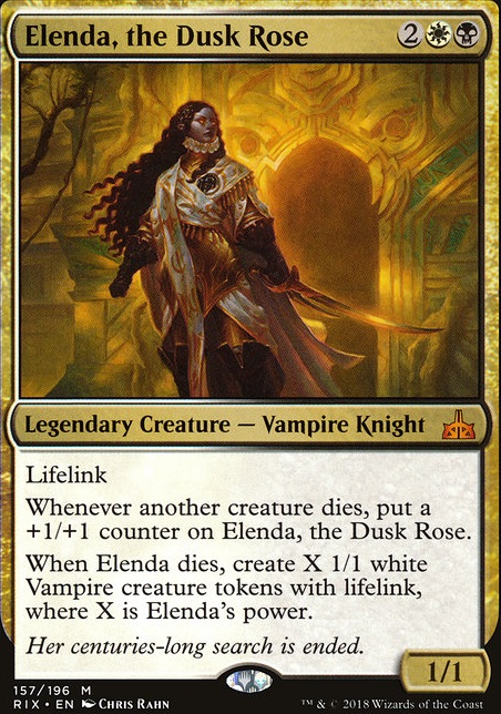 Elenda, the Dusk Rose feature for Elenda's vampire tokens