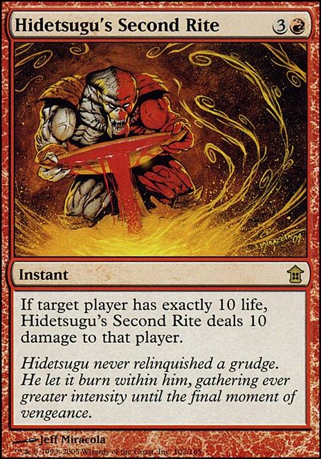 Hidetsugu's Second Rite feature for Instant death combo deck