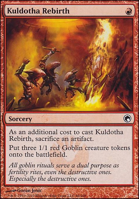 Kuldotha Rebirth feature for Mono R Goblin Burn (Pauper)