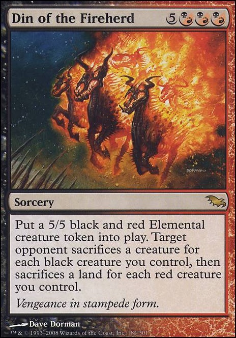 Din of the Fireherd feature for Fire In The Sky [[EDH]]