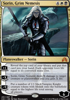 Sorin, Grim Nemesis feature for Tainted Immortality (W/B Infinite Combo)