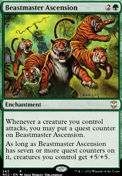 Beastmaster Ascension feature for Ajani's Army of Cats Weilding Shinies