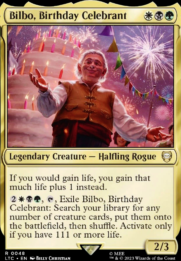 Bilbo, Birthday Celebrant feature for Jolly Good Fella (Bilbo, Birthday Celebrant)
