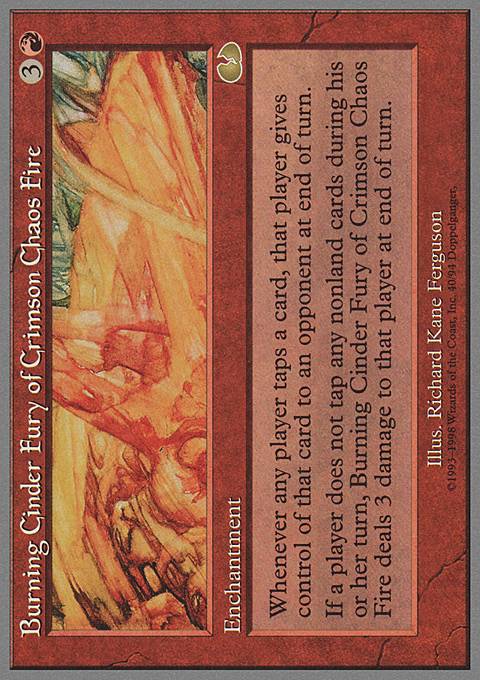 Featured card: Burning Cinder Fury of Crimson Chaos Fire