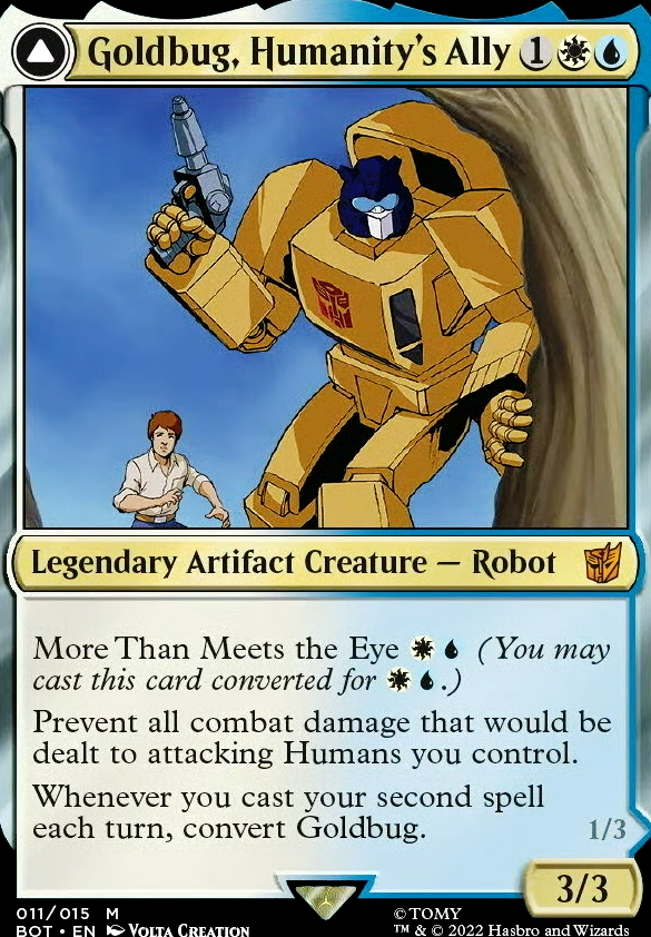 Goldbug, Humanity's Ally feature for UW Goldbug EDH: Universes Beyond, Roll Out!