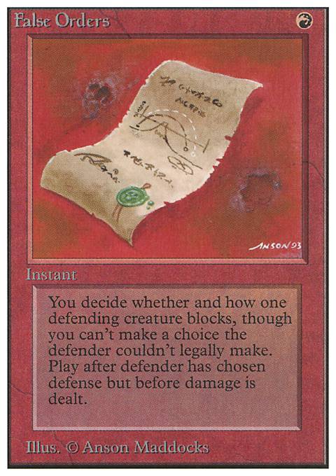 Featured card: False Orders