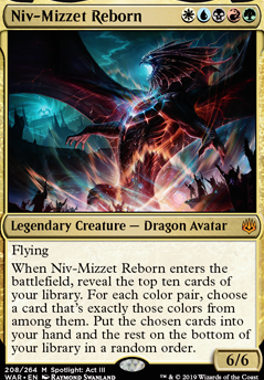 Niv-Mizzet Reborn feature for ROYGBIV Niv, Hand Relived