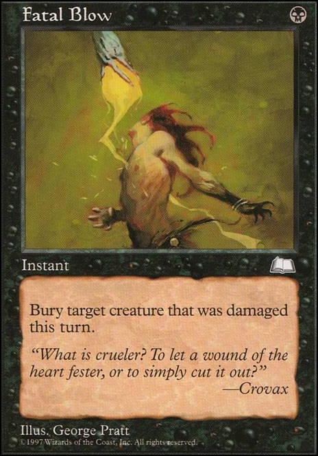 Fatal Blow feature for Mirage Block Limited Commander - Purraj of Urborg