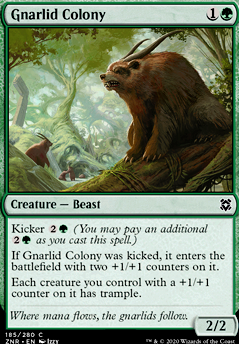 Gnarlid Colony feature for Mono Green +1/+1