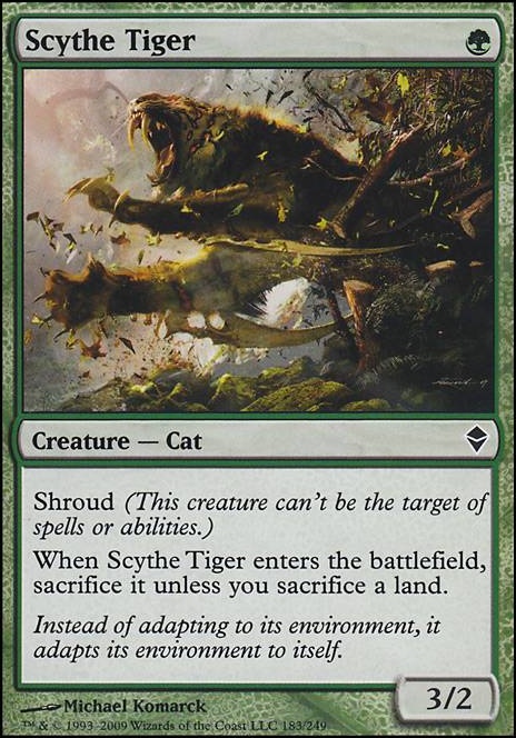 Scythe Tiger feature for Land-Cycle Stompy - JV pauper League