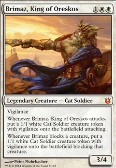 Brimaz, King of Oreskos feature for W/U Devotion-ish