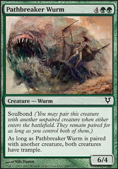Pathbreaker Wurm feature for U/G Soulbound flyers/trample