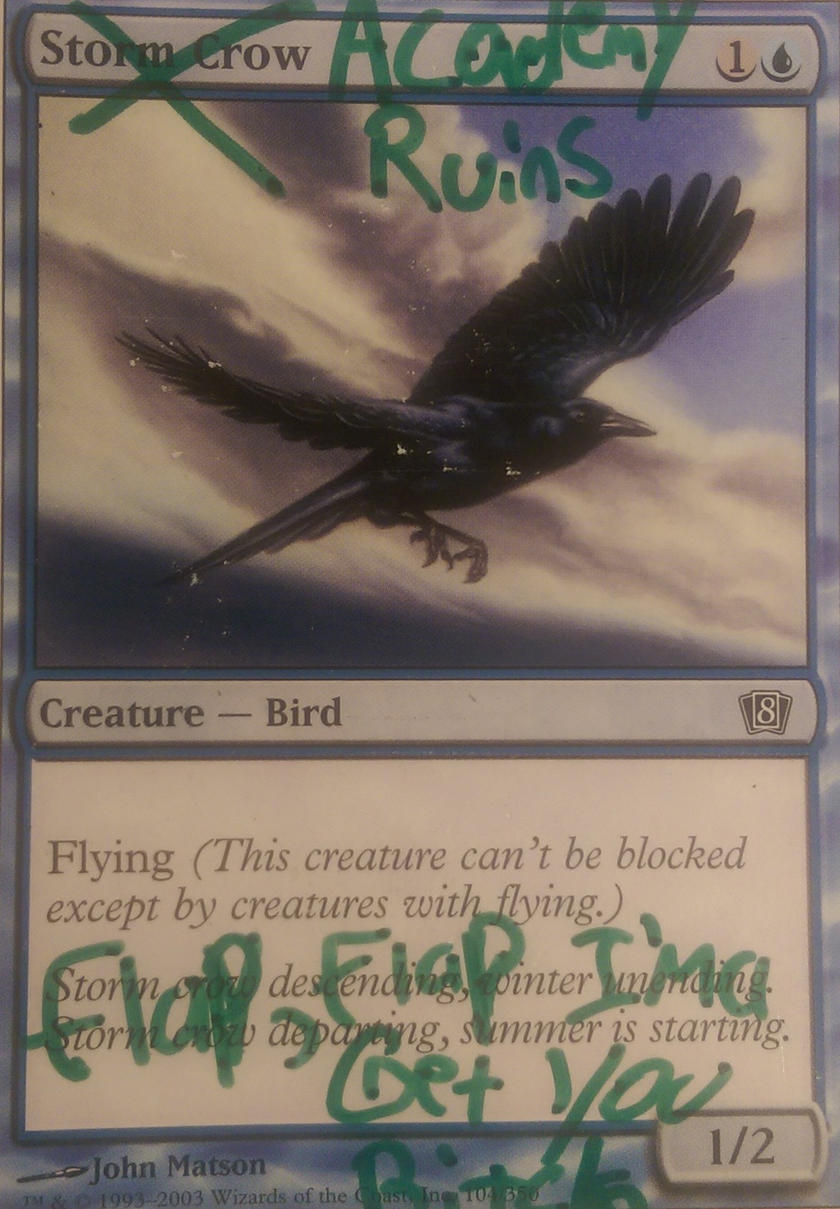Storm Crow Magic The Gathering Portal Card Light Play 