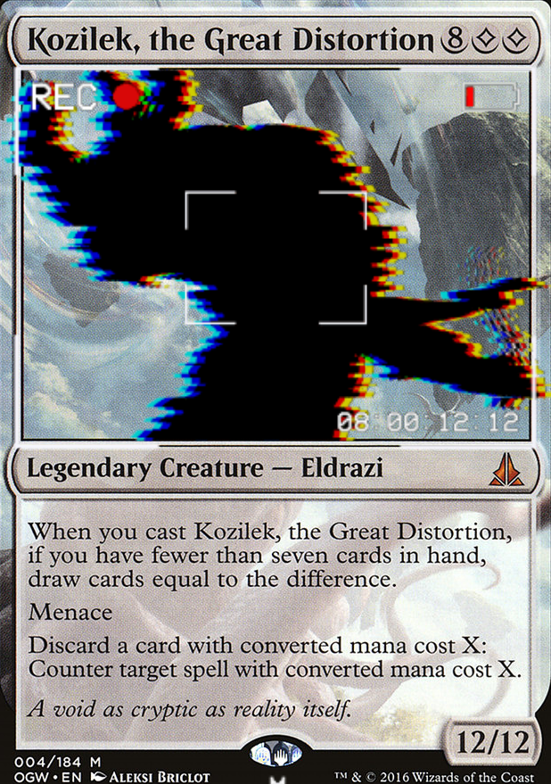 Kozilek, the Great Distortion feature for Kozilek's "No" Button