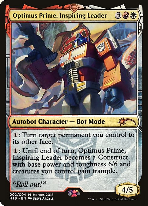 Featured card: Optimus Prime, Inspiring Leader