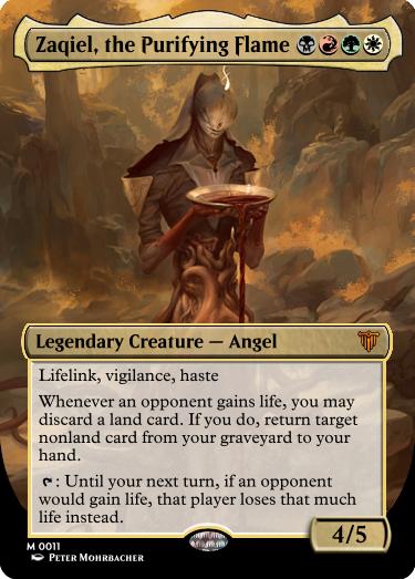 Zaqiel, the Purifying Flame feature for Custom Commander: Cleansing Fire