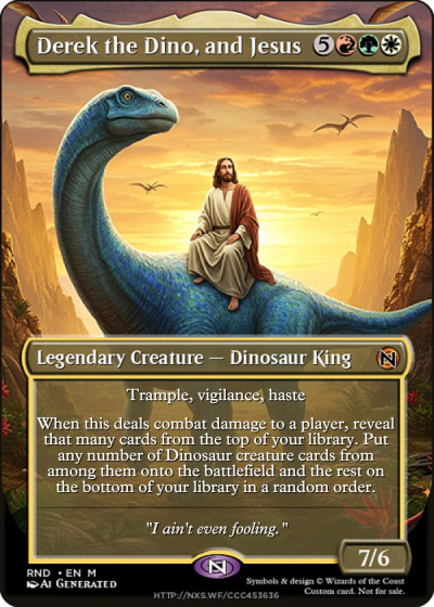 Derek the Dino, and Jesus feature for Derek the Dino, and Jesus [Primer]