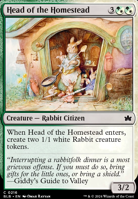 Head of the Homestead feature for Rabbits, only Bloomburrow