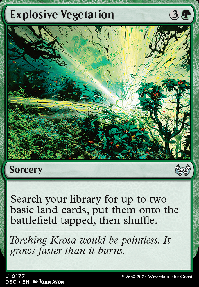 Explosive Vegetation feature for Colorshifted Mono-Green Burn