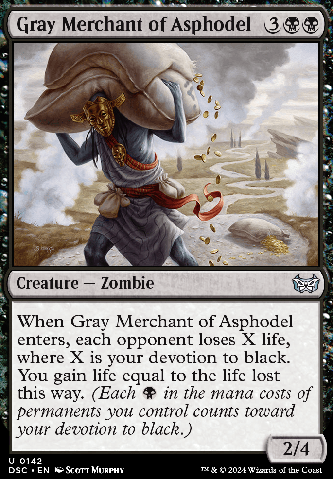 Gray Merchant of Asphodel feature for Mono Black Devotion