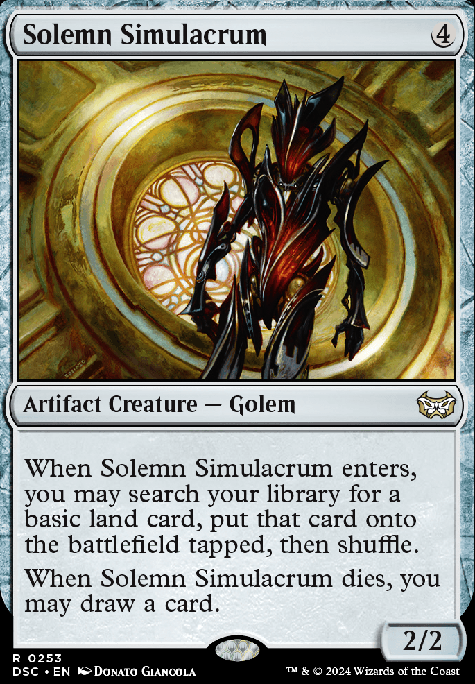 Solemn Simulacrum feature for Feldon of the Third Path - Reanimator Control