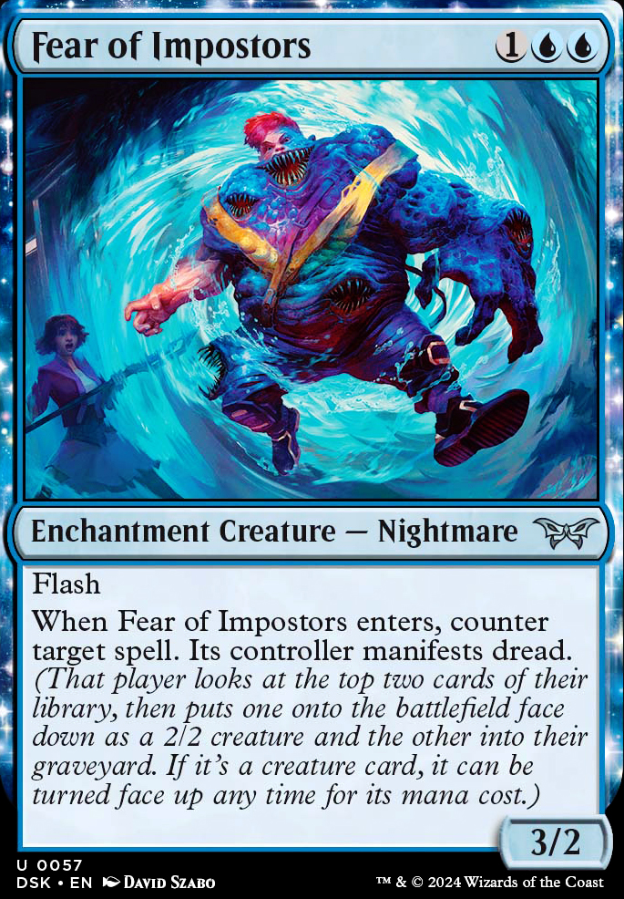 Fear of Impostors feature for Mono Blue enchant mill