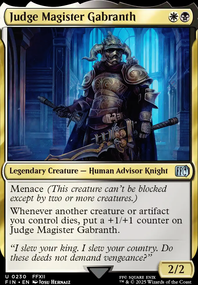 Judge Magister Gabranth feature for Noah of Landis