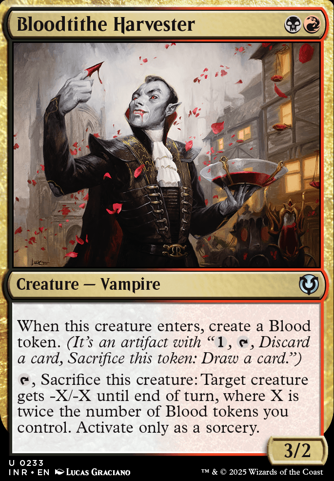 Bloodtithe Harvester feature for Monster Dance: a typical Rakdos midrange (Pioneer)