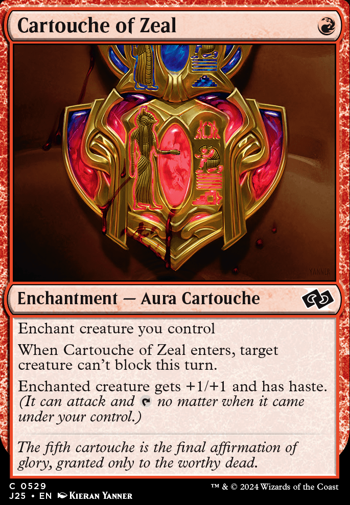 Cartouche of Zeal feature for "TYRANNOSAURUS!!!"