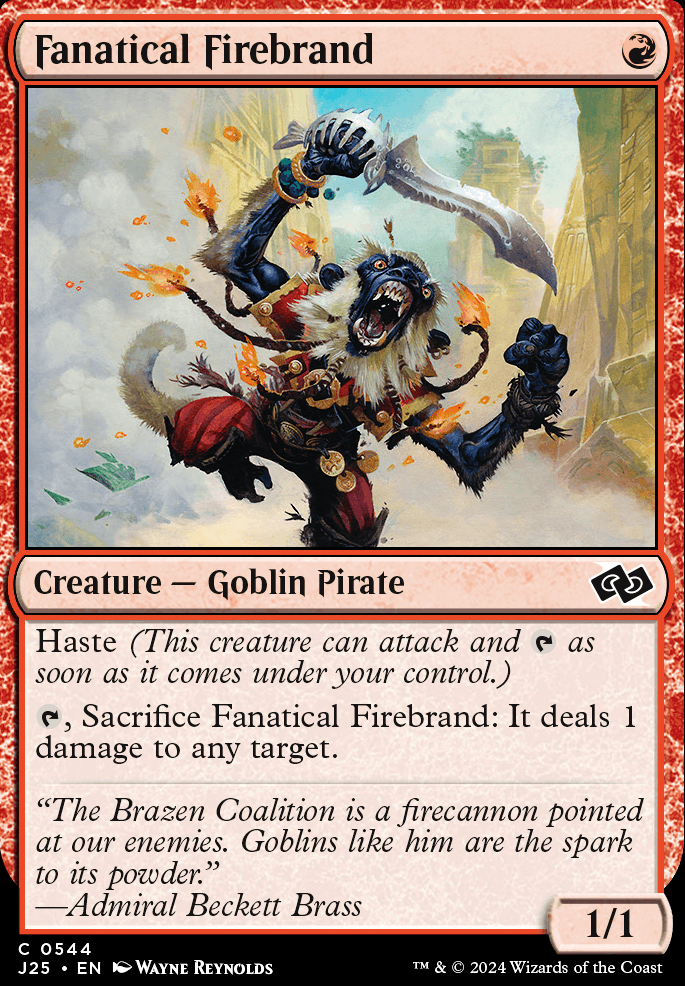 Fanatical Firebrand feature for [Pioneer Pauper]: Mono Red Goblins