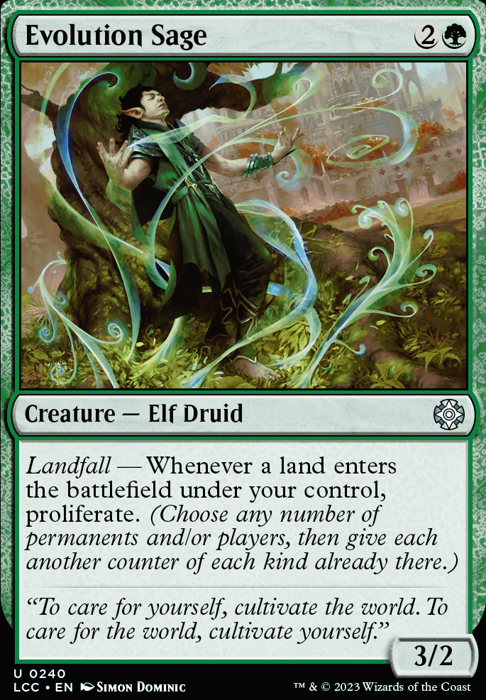 Evolution Sage feature for EDH - Tatyova, Landfall and planeswalkers