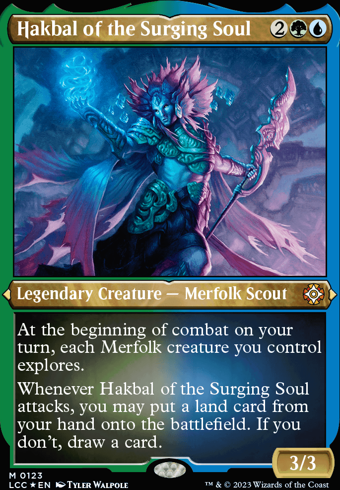 Hakbal of the Surging Soul feature for Explore Merfolk Tribal