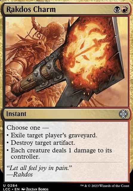 Rakdos Charm feature for Board hate.