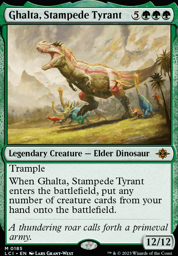 Ghalta, Stampede Tyrant feature for 5 Color Evolution