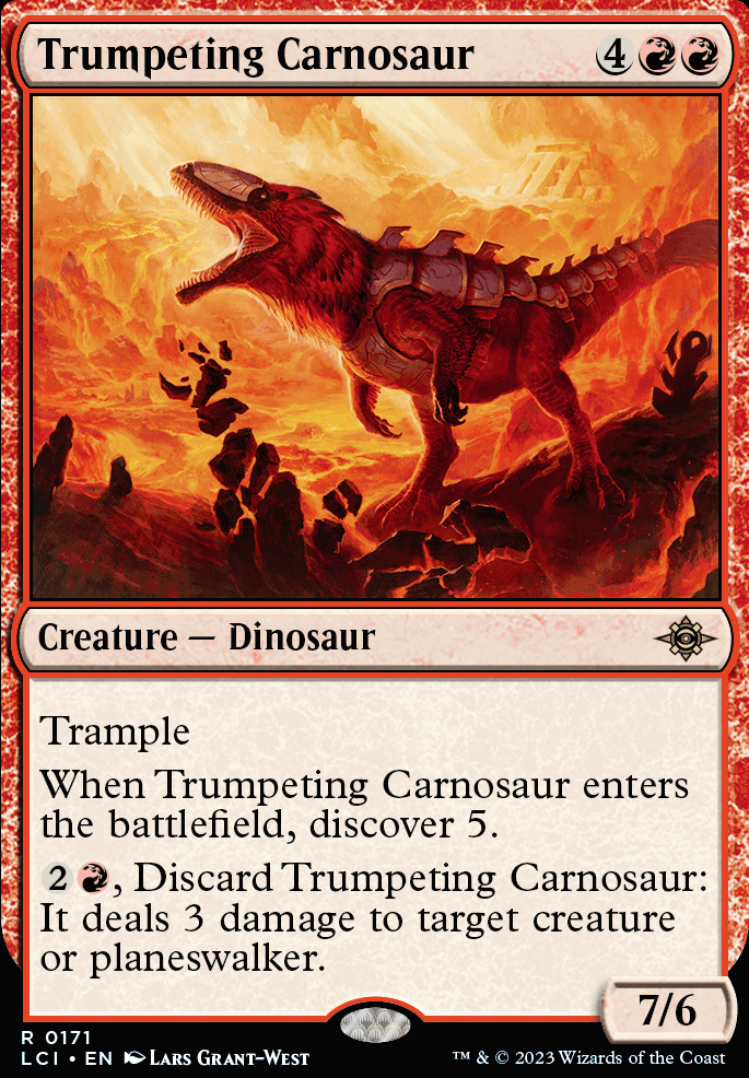 Trumpeting Carnosaur feature for Temur Unexpected Luck