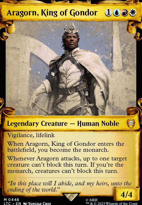 Aragorn, King of Gondor feature for monarch theme deck
