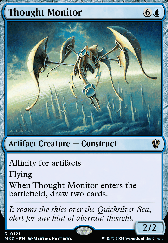 Thought Monitor feature for U/B Urza's Thopter sword combo