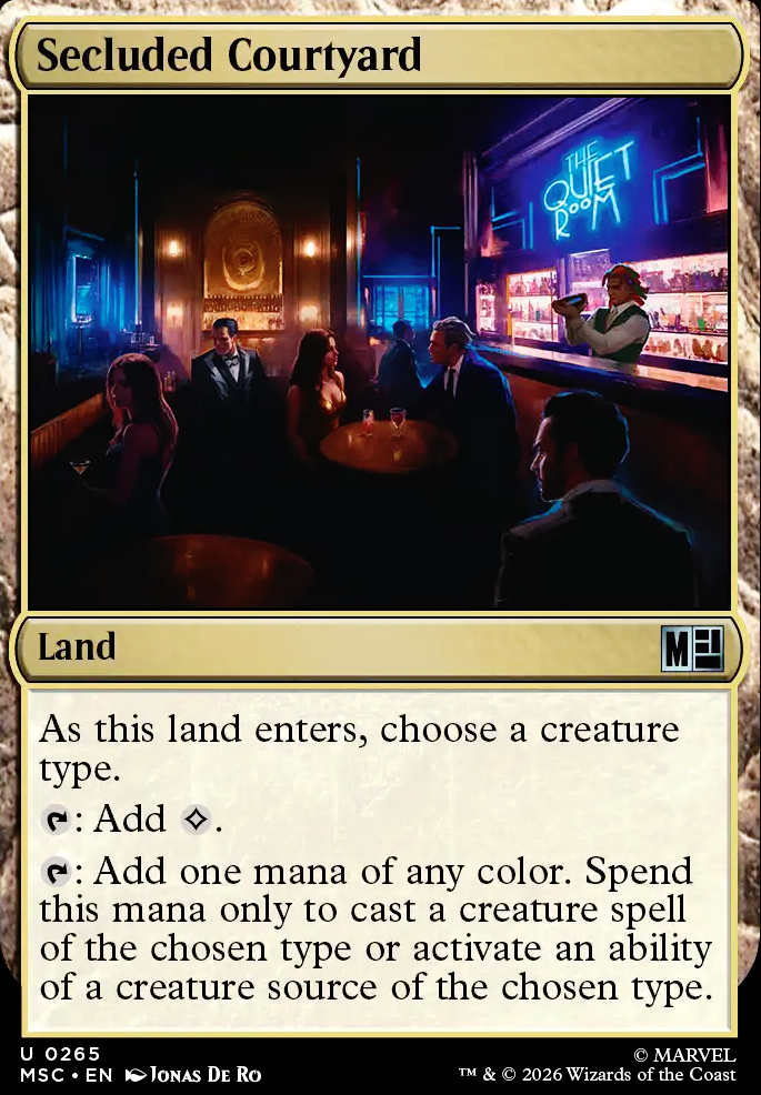 Secluded Courtyard feature for Najeela, the Blade-Blossom Commander Deck (2026-02