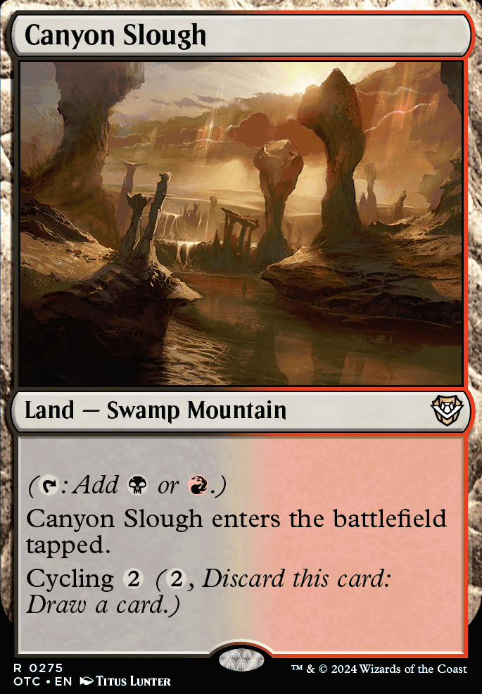 Canyon Slough feature for rakdos -1/-1 and cycling