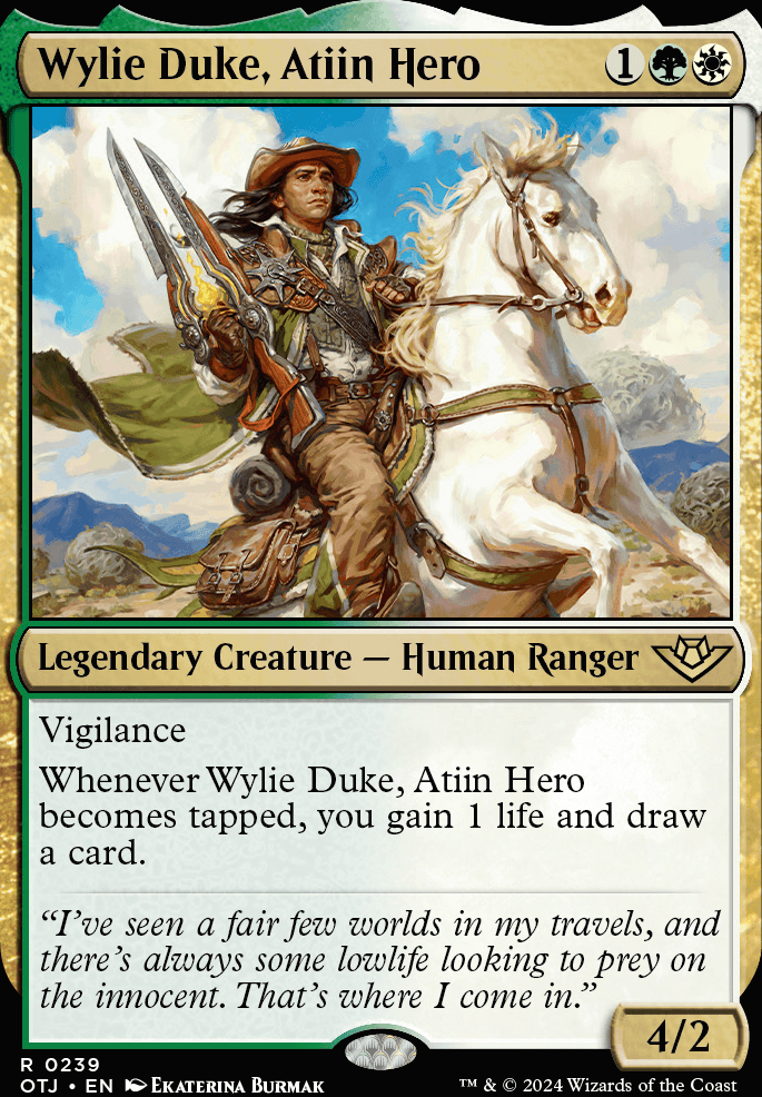 Commander: Wylie Duke, Atiin Hero