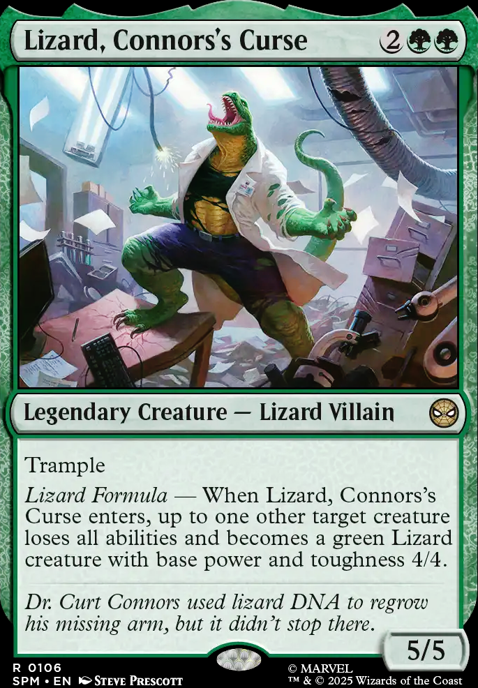Lizard, Connors's Curse feature for All will be lizards