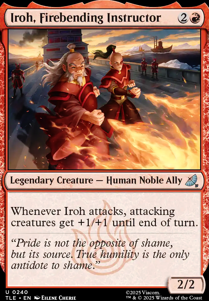 Iroh, Firebending Instructor feature for ATLA Beginner box cards