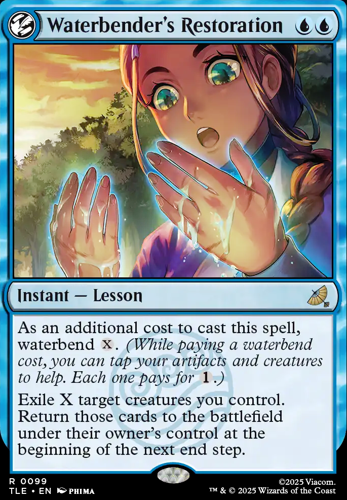 Waterbender's Restoration feature for Ezuri, Claw of Bending