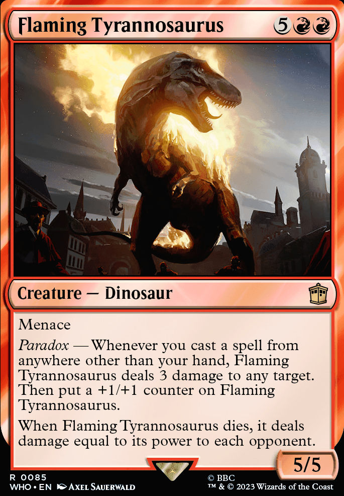 Featured card: Flaming Tyrannosaurus