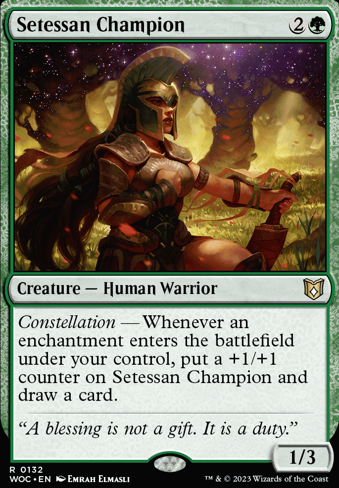 Setessan Champion feature for Trying shrines in edh