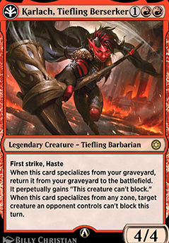 Featured card: Karlach, Tiefling Berserker