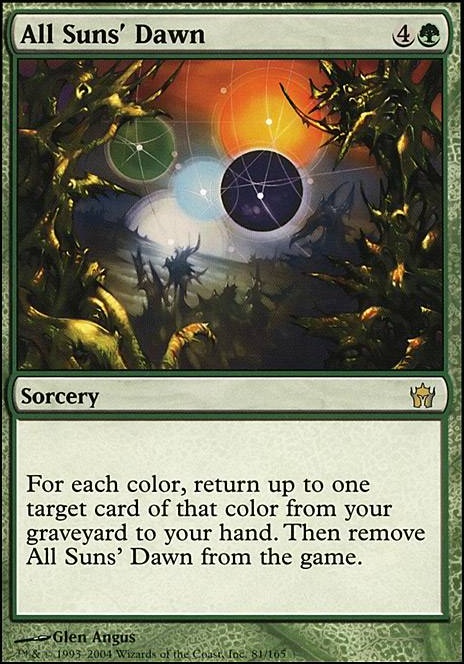 All Suns' Dawn feature for 5-Color, Basic Lands Matter