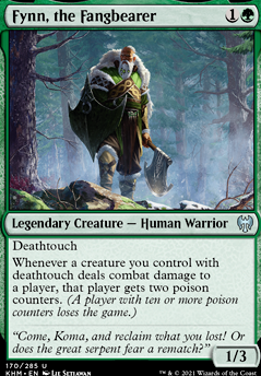 Fynn, the Fangbearer feature for Mono Green Poison and Proliferate
